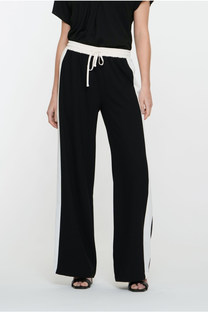 BROEK MET WITTE STREPEN 51160 99 Black/Off-white